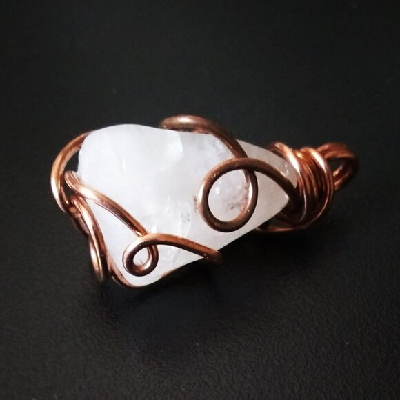 ๐๐๐ 3/$25!!! Handmade! Wire Wrapped! Chunky Tumbled Crystal Quartz Pendant - Picture 3 of 9